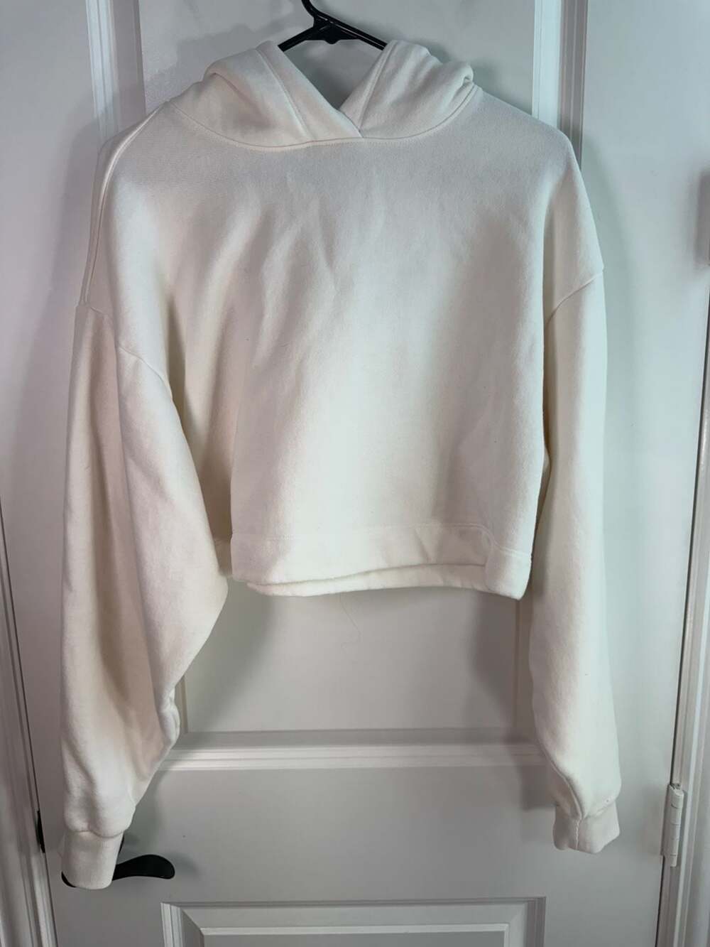 Alo Yoga White Cropped Hoodie Size S